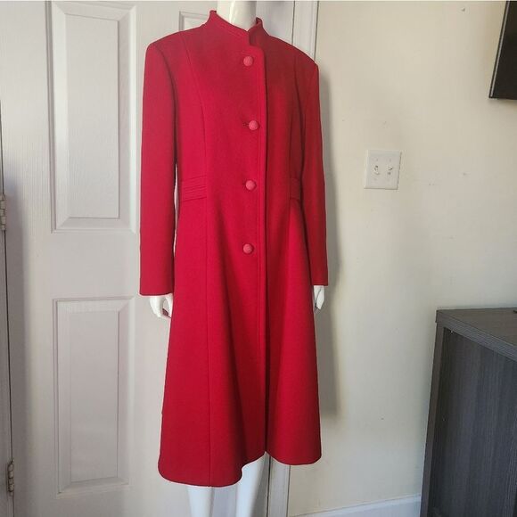 Vintage Bromleigh Red Wool Coat Rare Find - Picture 1 of 9